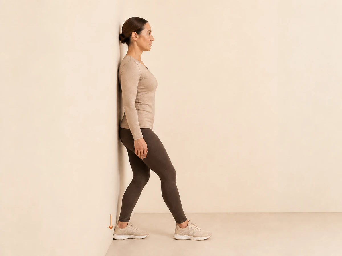 Calf Stretch at the Wall — finishing position