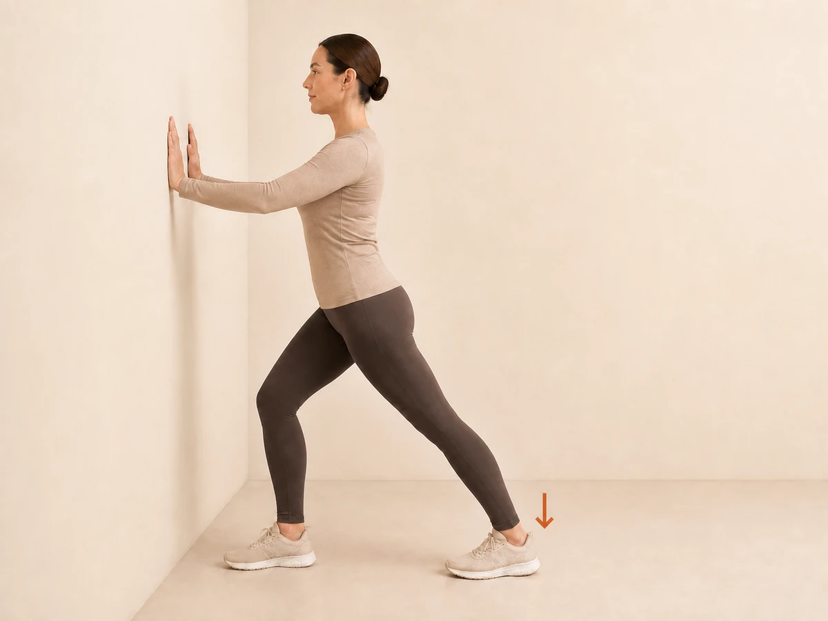 Calf Stretch at the Wall — starting position
