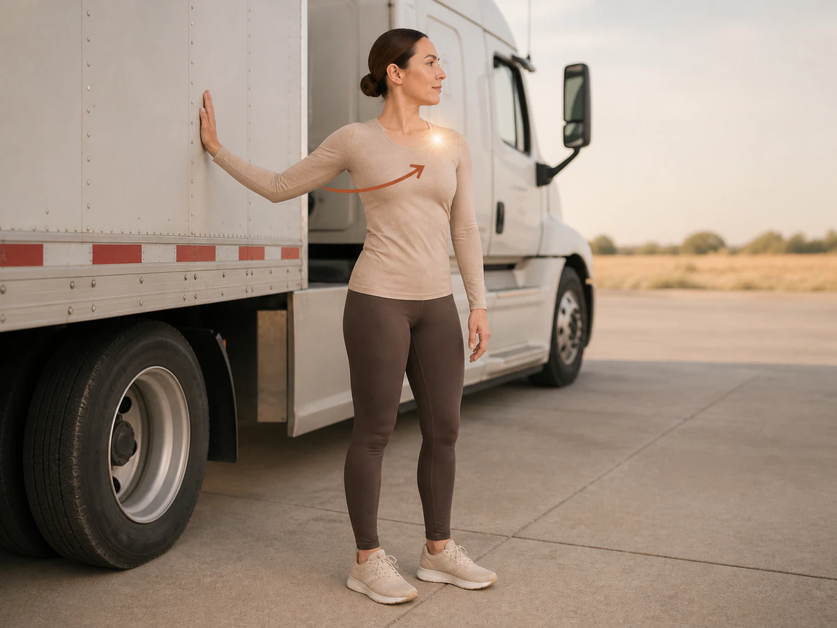 Doorway or Trailer-Edge Chest Opener — finishing position