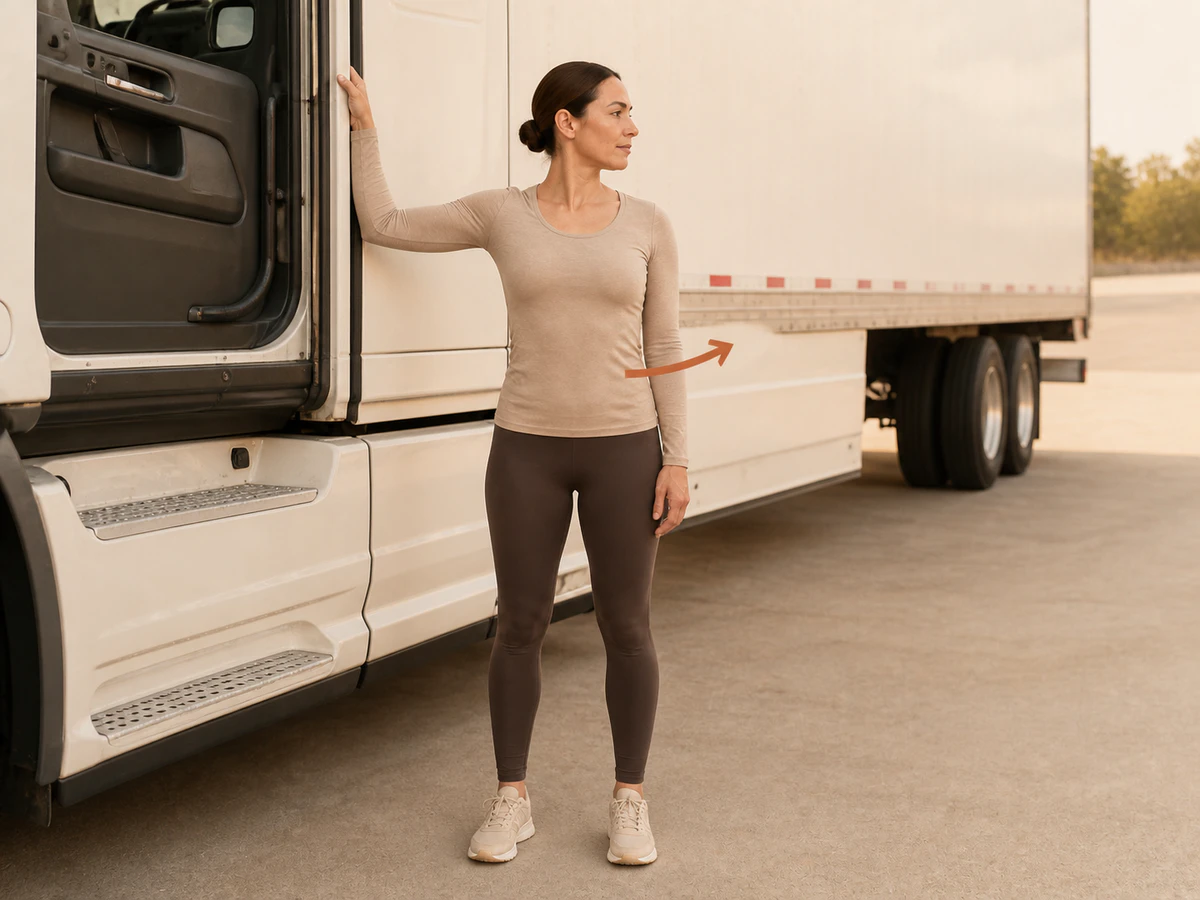 Doorway or Trailer-Edge Chest Opener — starting position