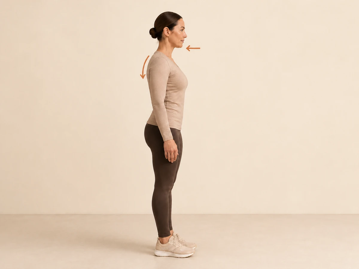 Chin Tucks and Shoulder Rolls — starting position