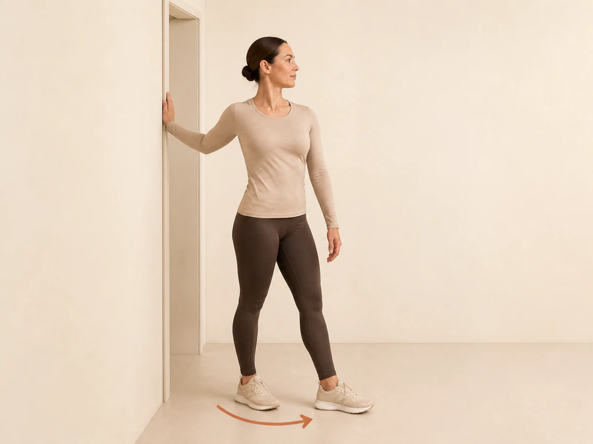Doorway Chest Opener — finishing position