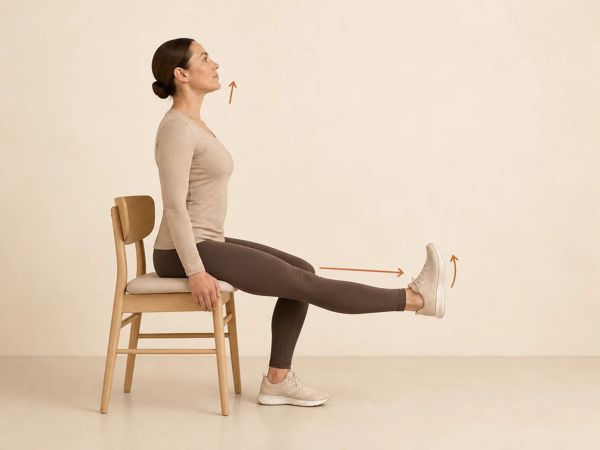 Nerve Floss (Sciatic Nerve Glide) — finishing position