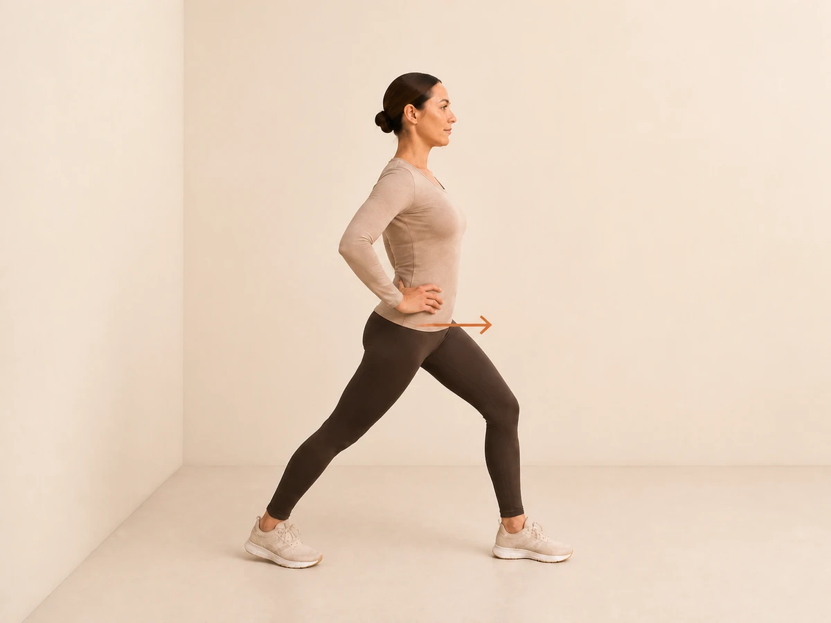 Standing Hip-Flexor Lunge — starting position