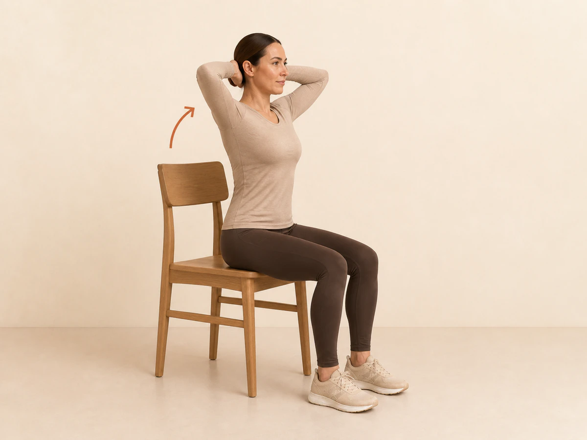 Thoracic Extension Over a Chair — starting position